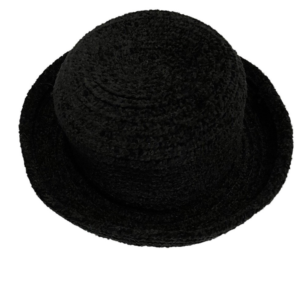 Betmar New York Black Chenille Woven Packable Roll Brim Hat Style# 627